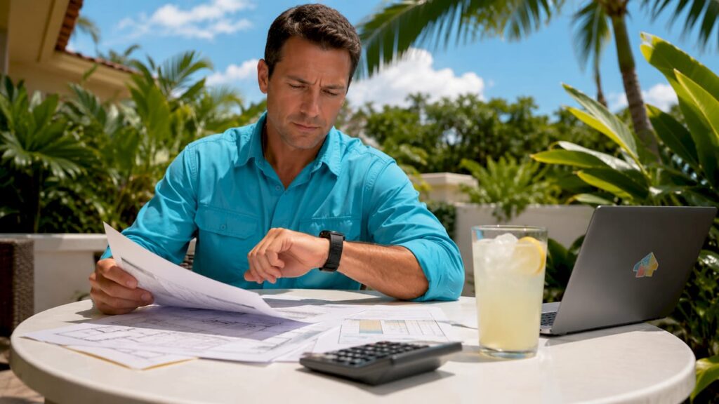 Facility manager reviewing commercial cleaning quotes